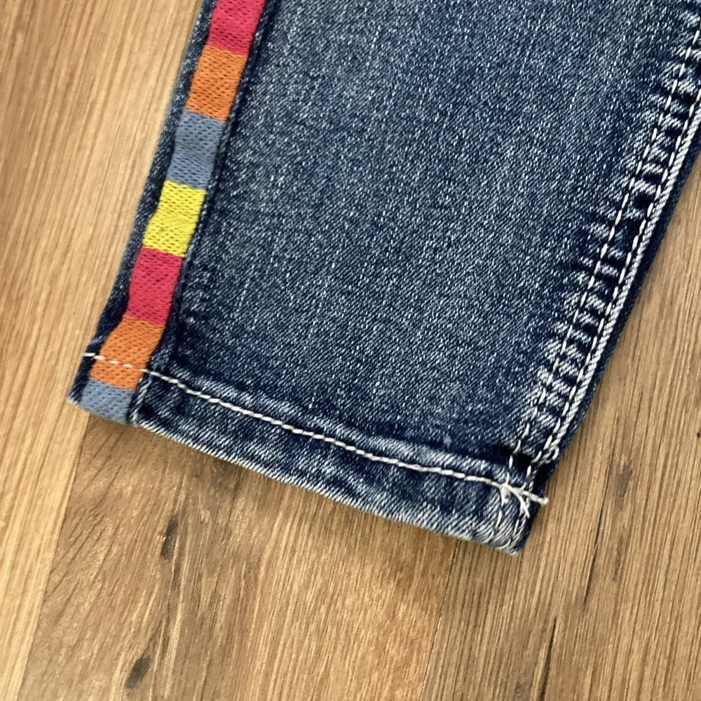 7 Seven Jeans Girls Size 10 Embroiderer Skinny Stretch Jeans  Medium Wash Spring